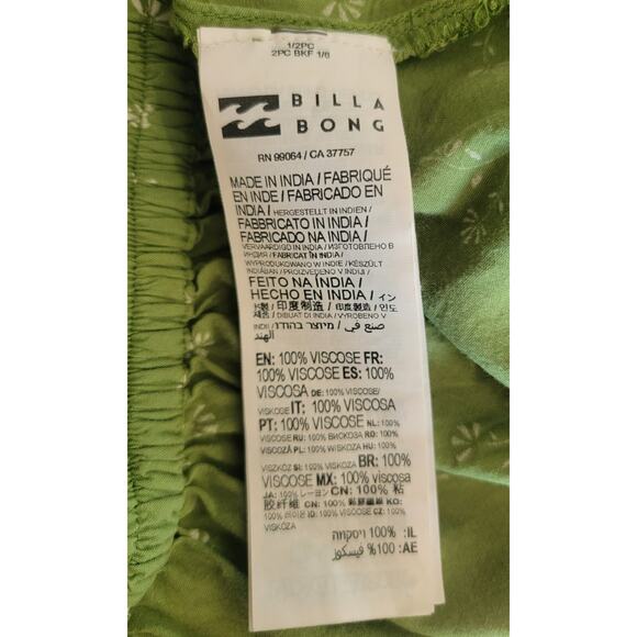 Billabong Women S Skirt Green Floral Casual Boho Lightweight Dainty Vacation💚 - Picture 11 of 12